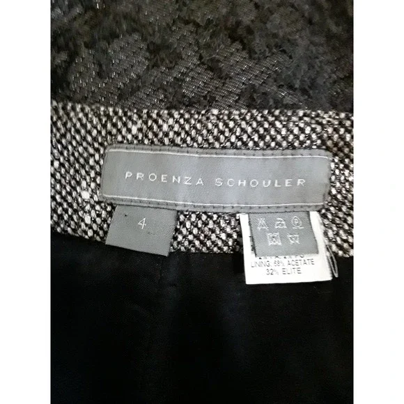 Proenza Schouler Sz 4 Metallic Textured Wool Pencil Skirt - Picture 7 of 8